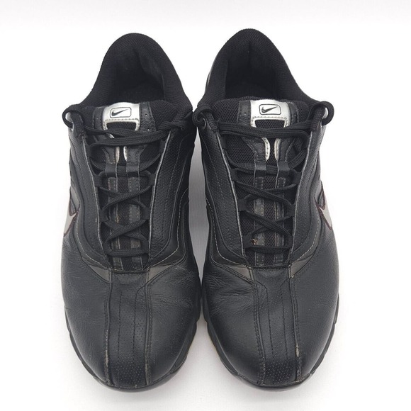 Nike Air (Mens Size 9) Tour Sport‎ Soft Spike Golf Lace Up Shoes Black Silver - Picture 4 of 10